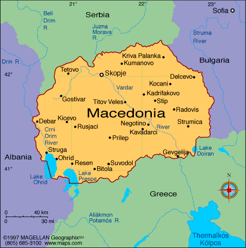 mazedonien karte